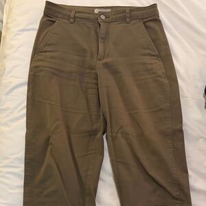 Everlane Olive Cropped Barrel Pants